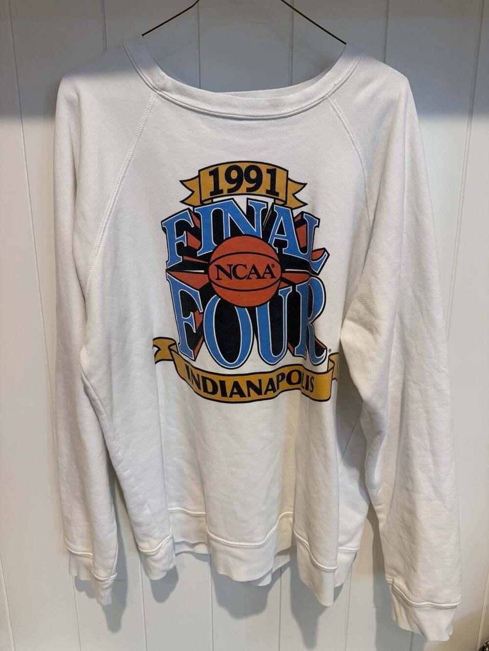 Retrobrand 1991 NCAA Final Four Indianapolis White Sweatshirt